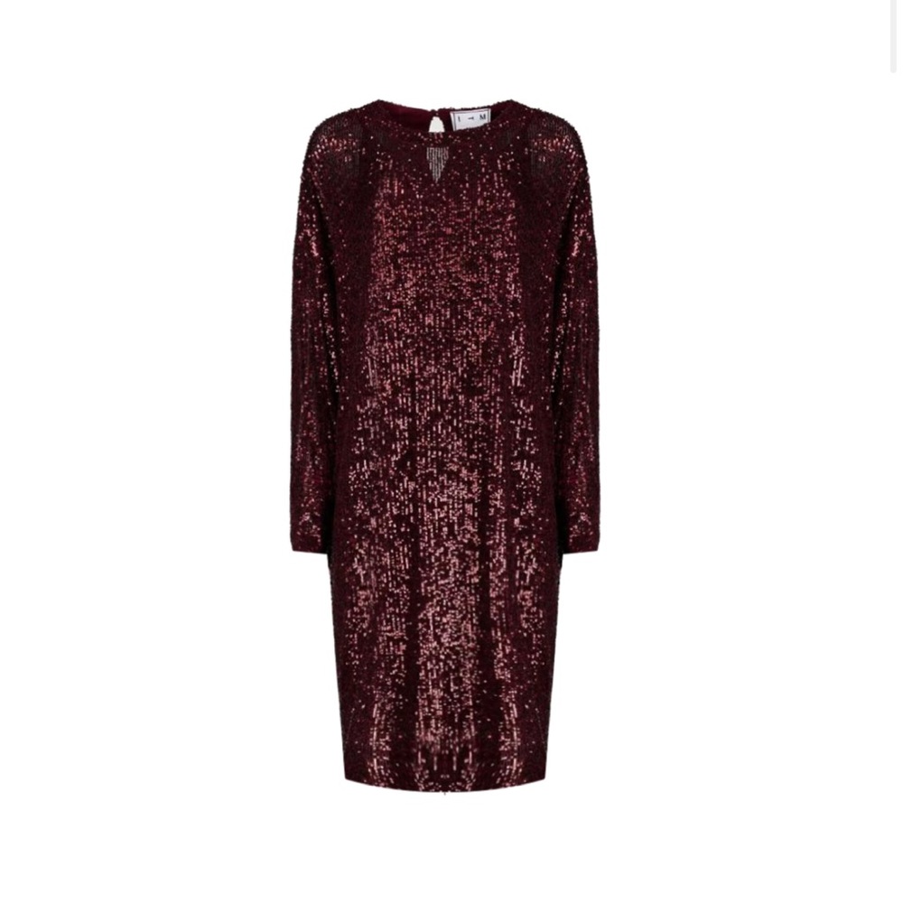 ITMFL IN THE MOOD FOR LOVE ELISA Sequin Dress in Burgundy Size M NWT